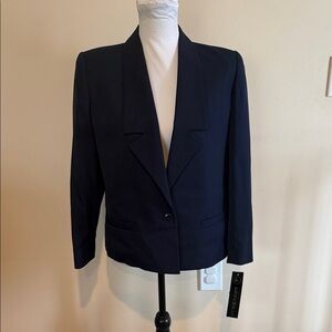 Sasson Petite Vintage NWT Navy Blue Shawl Collar Blazer - 12